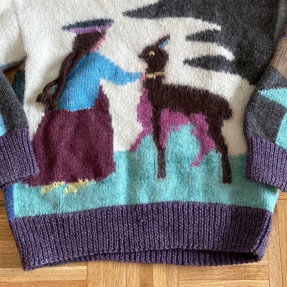 Llama Vintage Sweater Size Medium - Picture 4 of 9